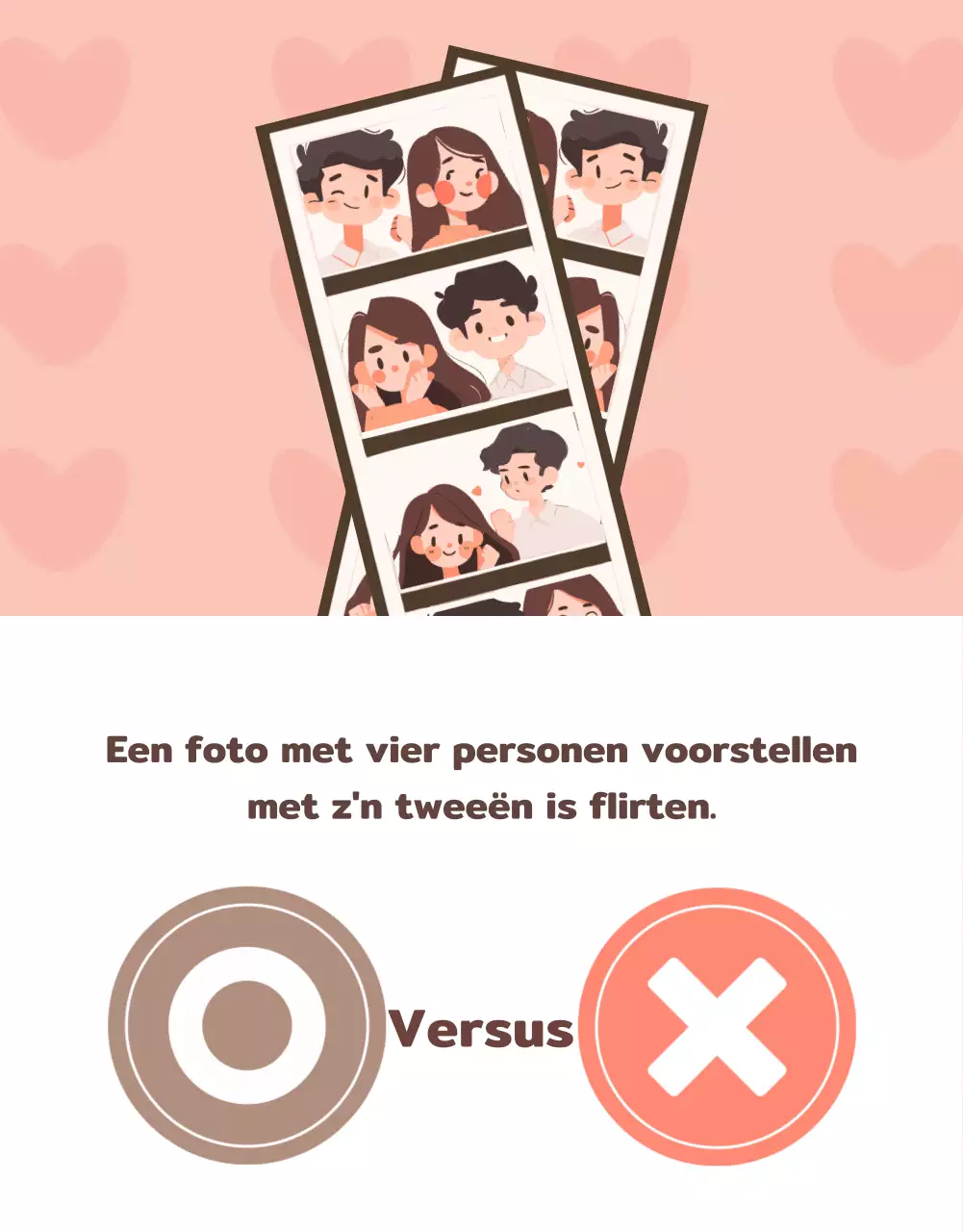 Een eenvoudige post in webcomic-stijl met een roze achtergrond