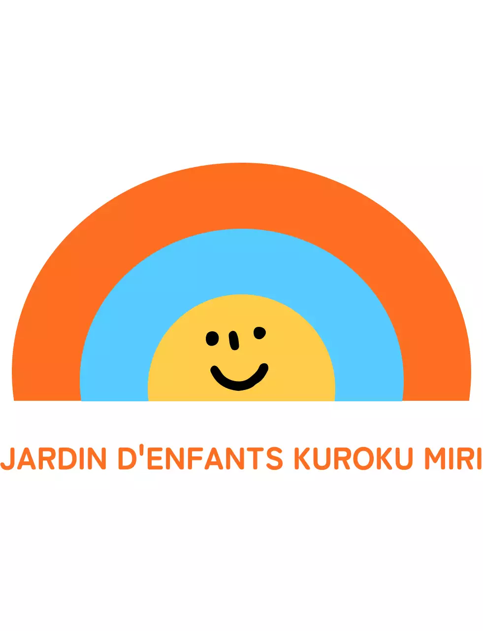 Logo de l'école maternelle avec une illustration orange mignonne