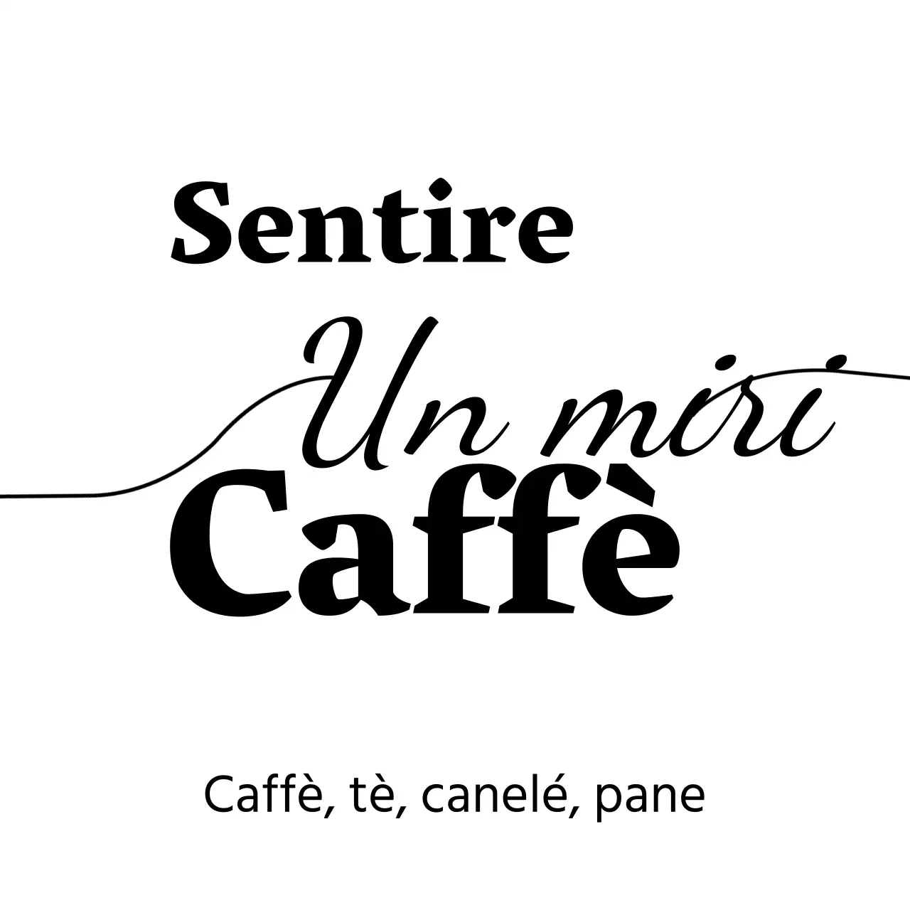 Emozionale e semplice, in bianco e nero, con un caffè in stile corsivo.