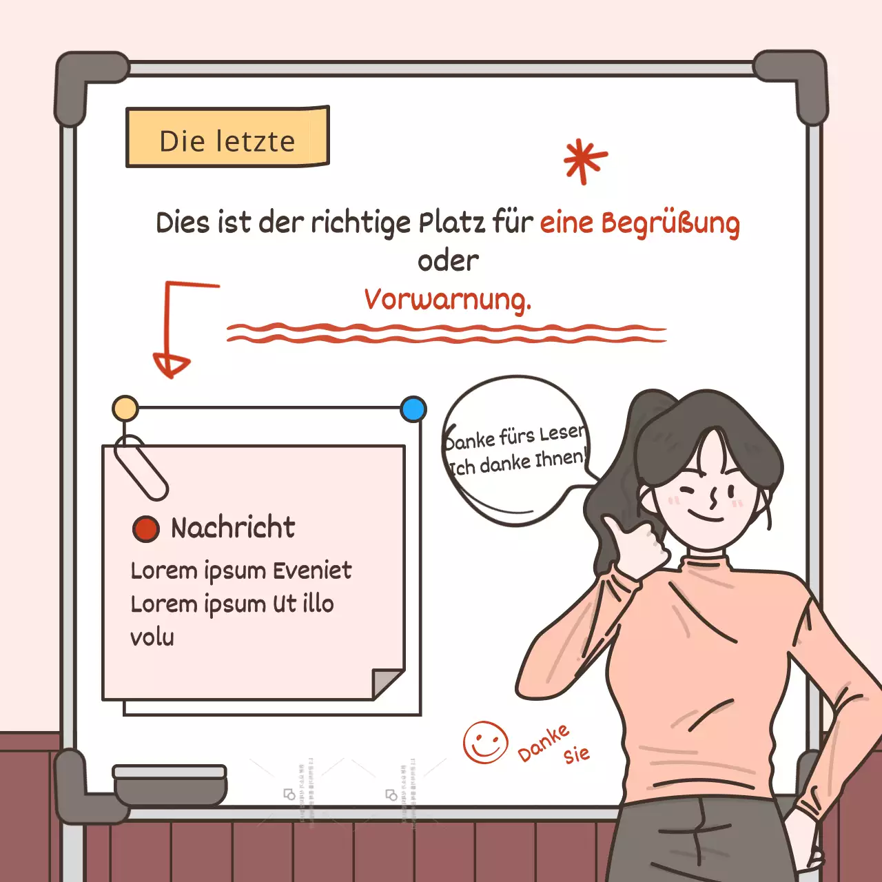 Ein Leitfaden für die Zusammenfassung grundlegender Informationen in rosa und weiß