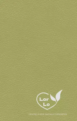 Couverture d'agenda du Welfare Centre avec un logo composé de cœurs et de feuilles