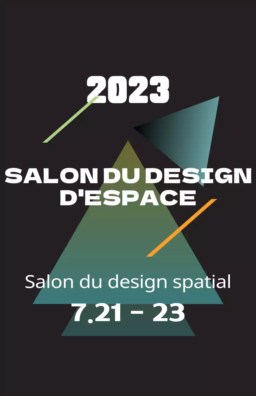 Promouvoir un salon de l'aménagement de l'espace grâce à des illustrations colorées de formes et de textes.