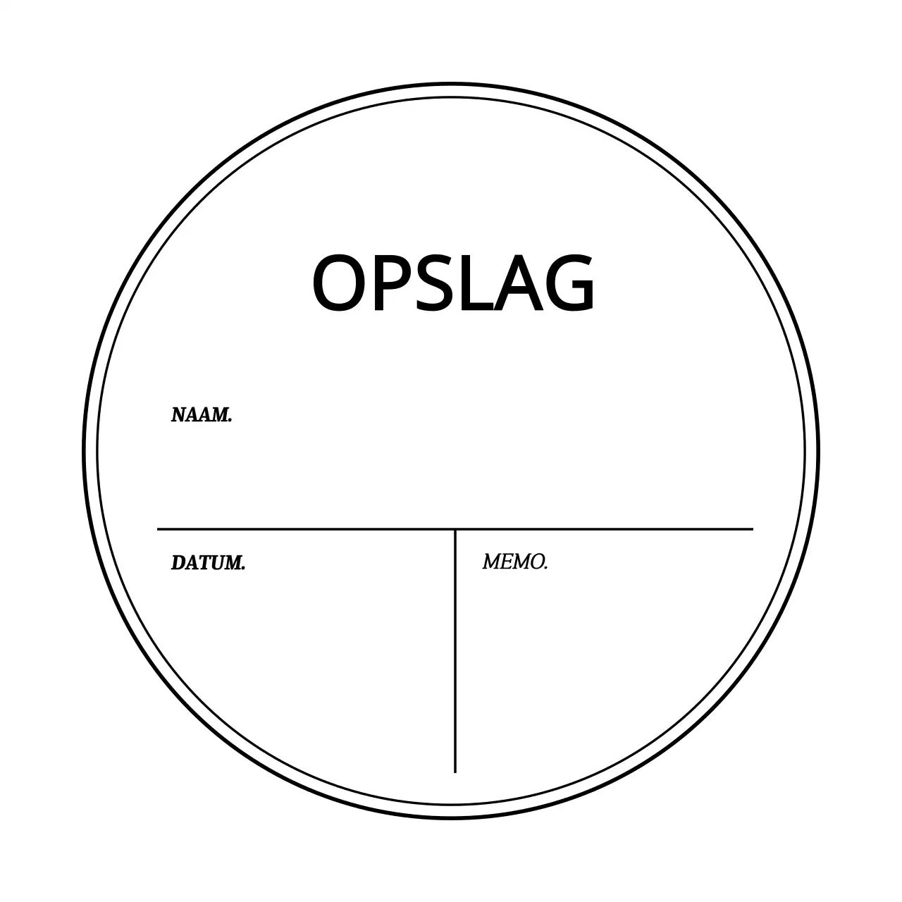 Wit eenvoudig frame ronde opbergetiketten