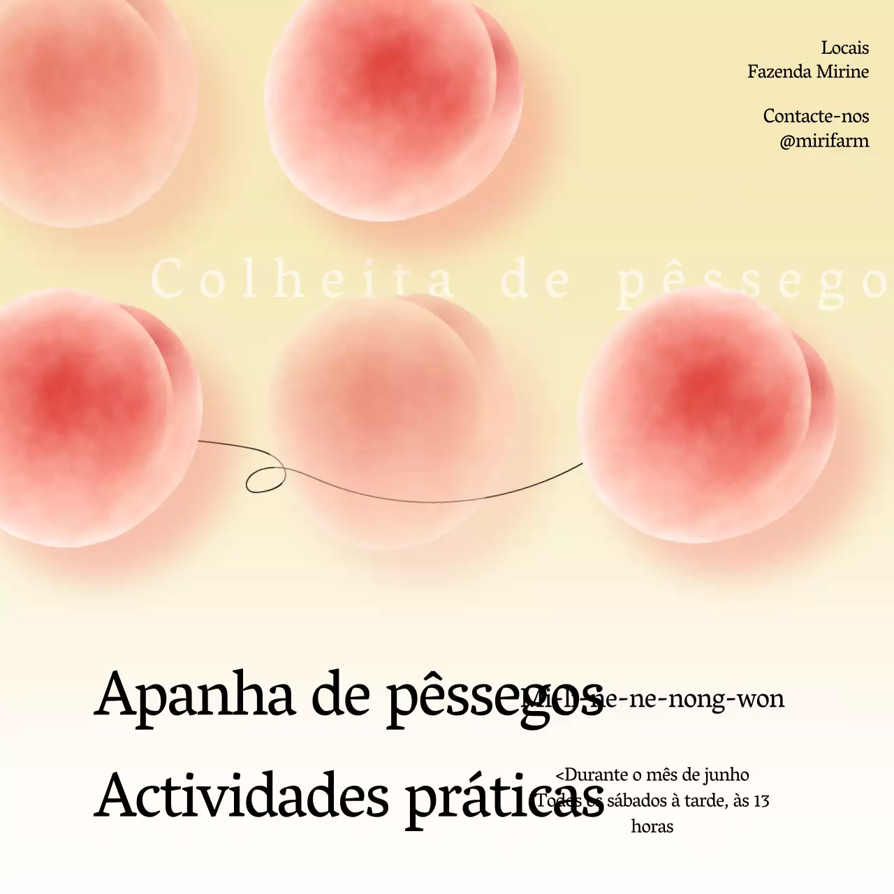 Evento de atividade pêssego pastel com gradiente rosa