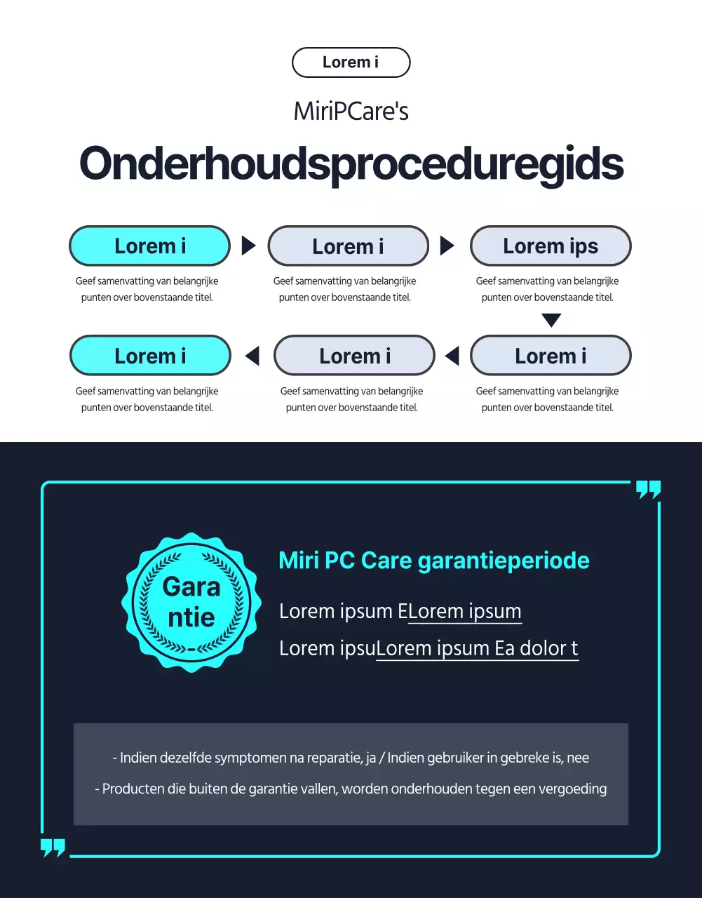 Promoot computerreparatieservices in zilver en zwart