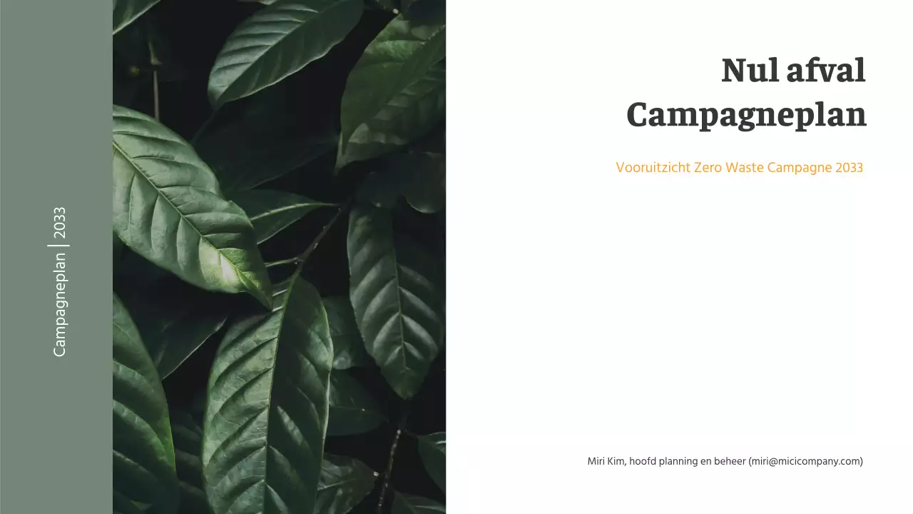 Een eenvoudige zero-waste campagnebrief in gedempt groen