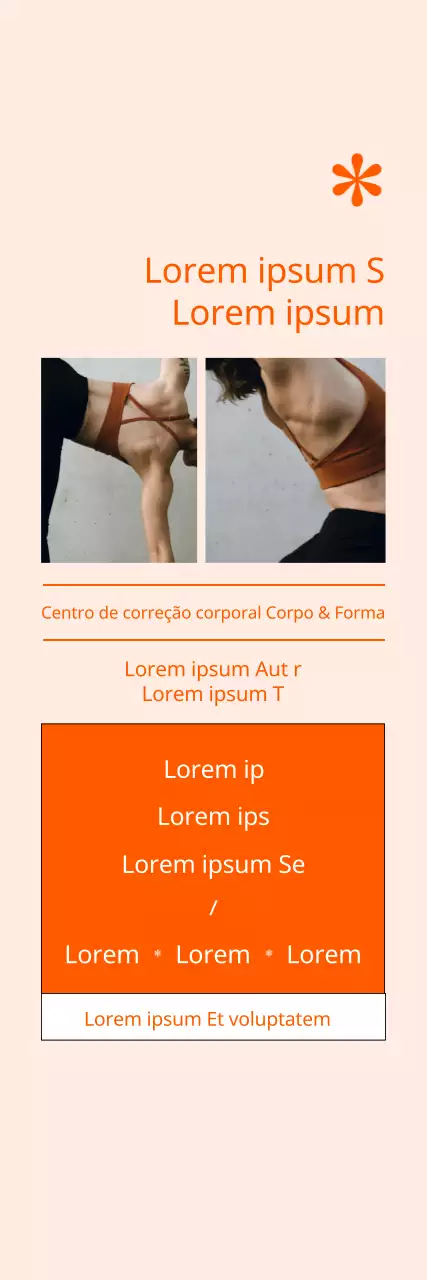 Faixa promocional de Pilates com fundo cor de laranja