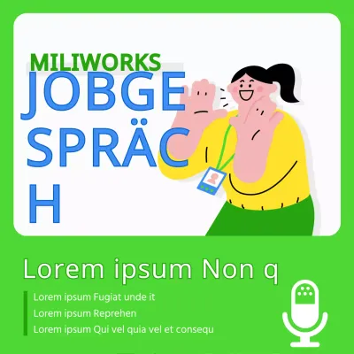 Kitschige Post für Vorstellungsgespräche in Chartreuse und Blau