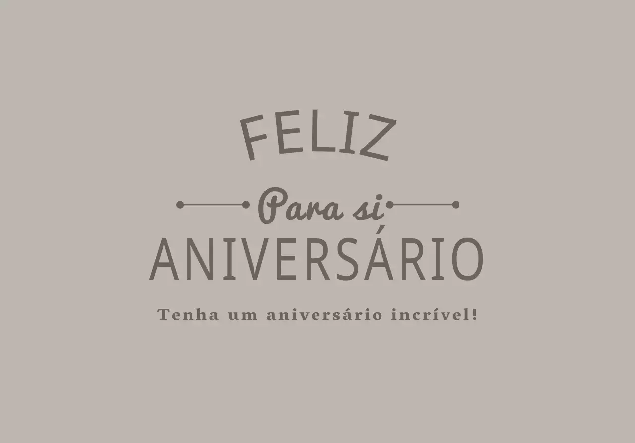 Envelope de postal de aniversário com texto e ilustração de linhas