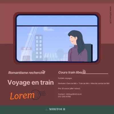 Promouvoir les voyages en train avec des illustrations de trains bruns