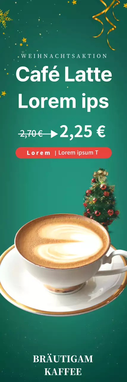 Grünes Foto Weihnachtscafé Werbung