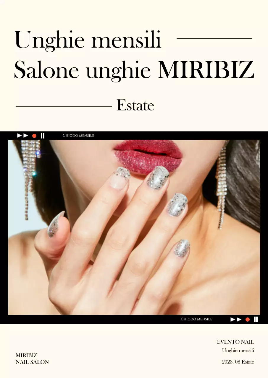 Semplice poster promozionale del chiodo del mese con sfondo giallo chiaro