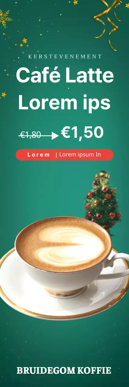 Groene foto Kerstkoffie café reclame