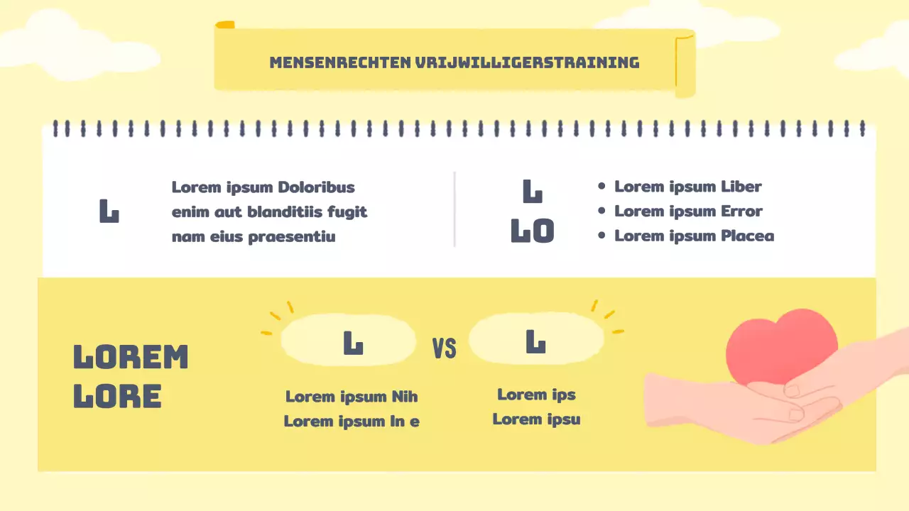 Vrijwilligershand-outs in warmgele pasteltinten