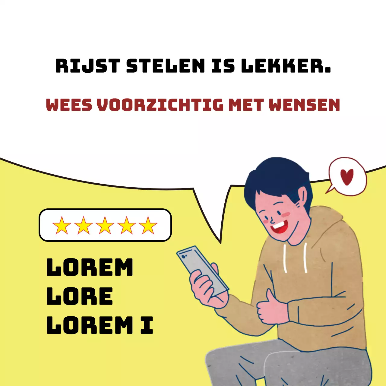 Gele tekstballon illustratie review service