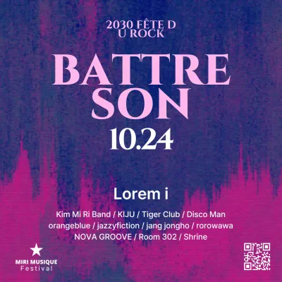 Promouvoir un festival de musique géométrique en violet et rose