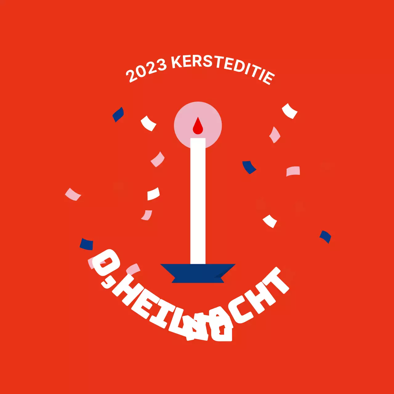 Rood en blauw geïllustreerde kerstverpakkingsetiketten