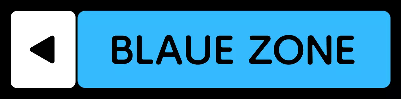 Ein einfacher Zonenführer mit grünem, blauem, violettem Text und dreieckiger, quadratischer Geometrie