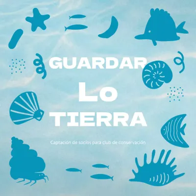 Una bonita promoción de una organización medioambiental de color azul claro