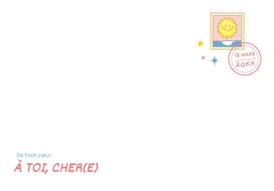 Pour les lettres avec de jolies illustrations de timbres avec des concepts colorés dessinés à la main