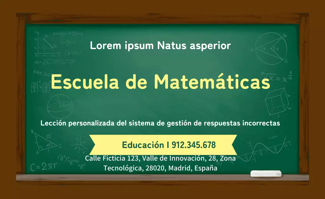 Amarillo Verde Pizarra Promover Matemáticas Escuela