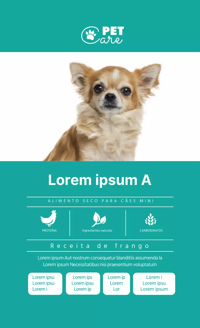 Rótulos de alimentos Blue Dog Neat