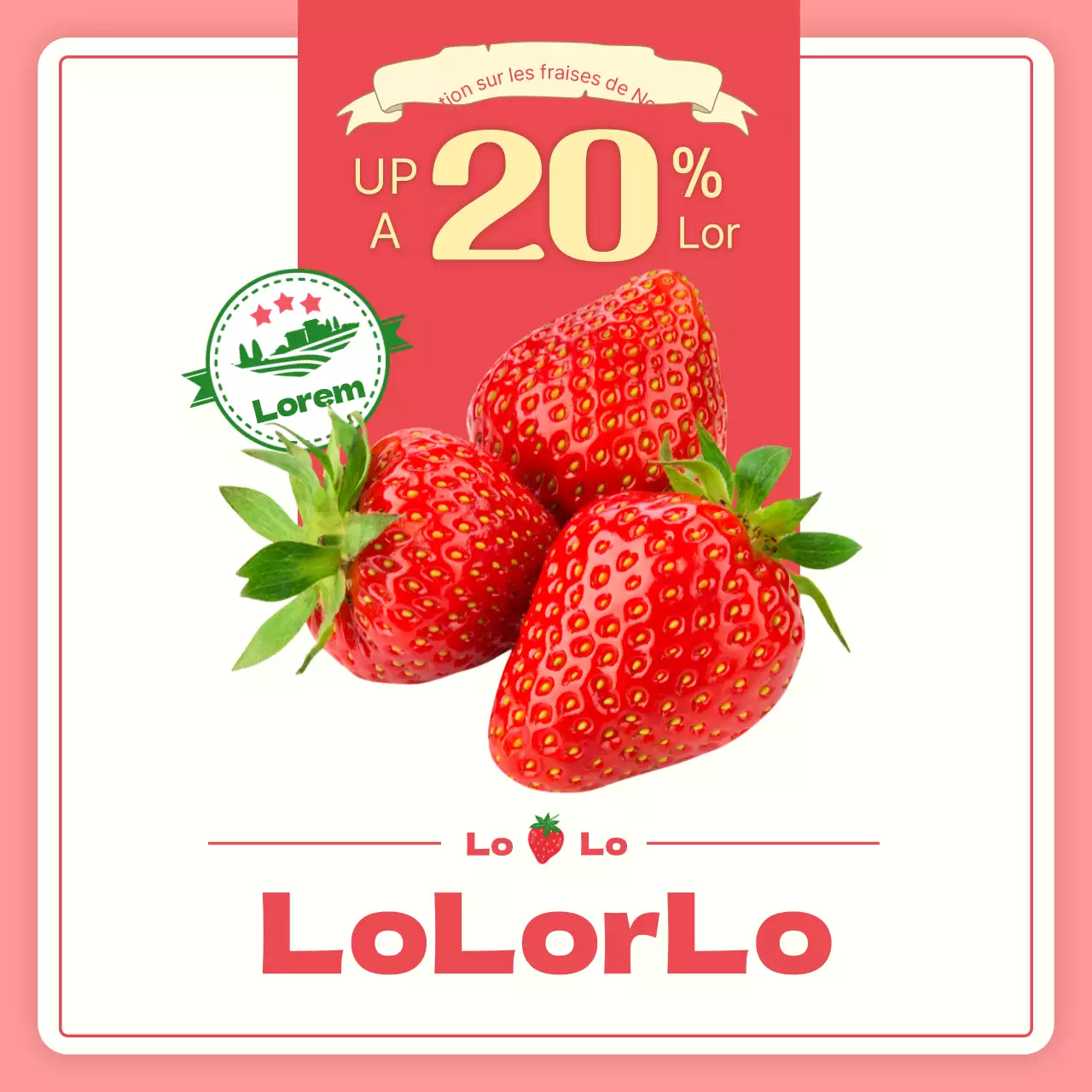 Fraises roses et rouges avec des commandes à prix réduit