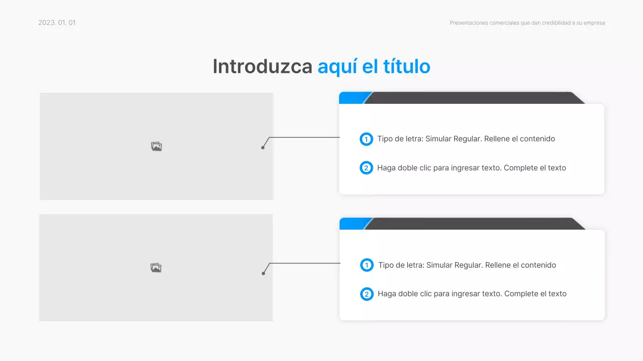 Informe corporativo con un moderno estilo degradado en azul y blanco