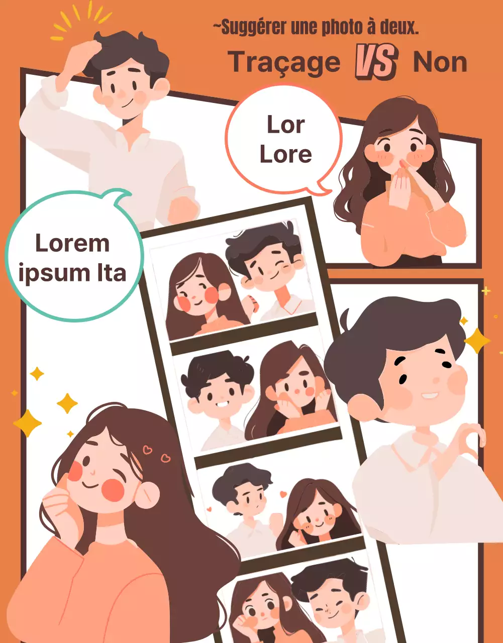 Test psychologique gag en marron et beige avec des accents de menthe