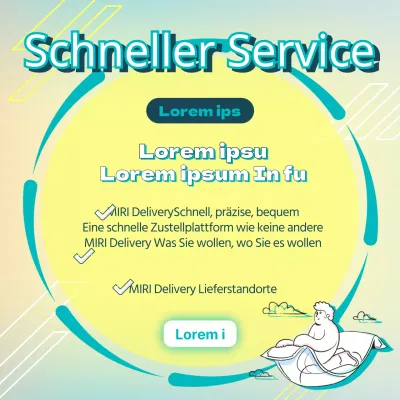 Modernes Schnellrestaurant Annya in Gelb und Blau