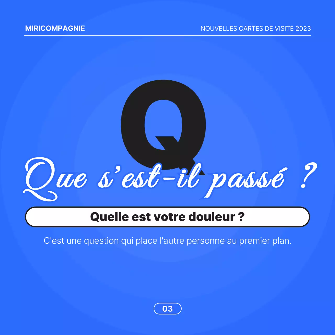 Proposition commerciale minimaliste sur fond bleu