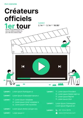 Turquoise Illustration mignonne Recrutement Webposter