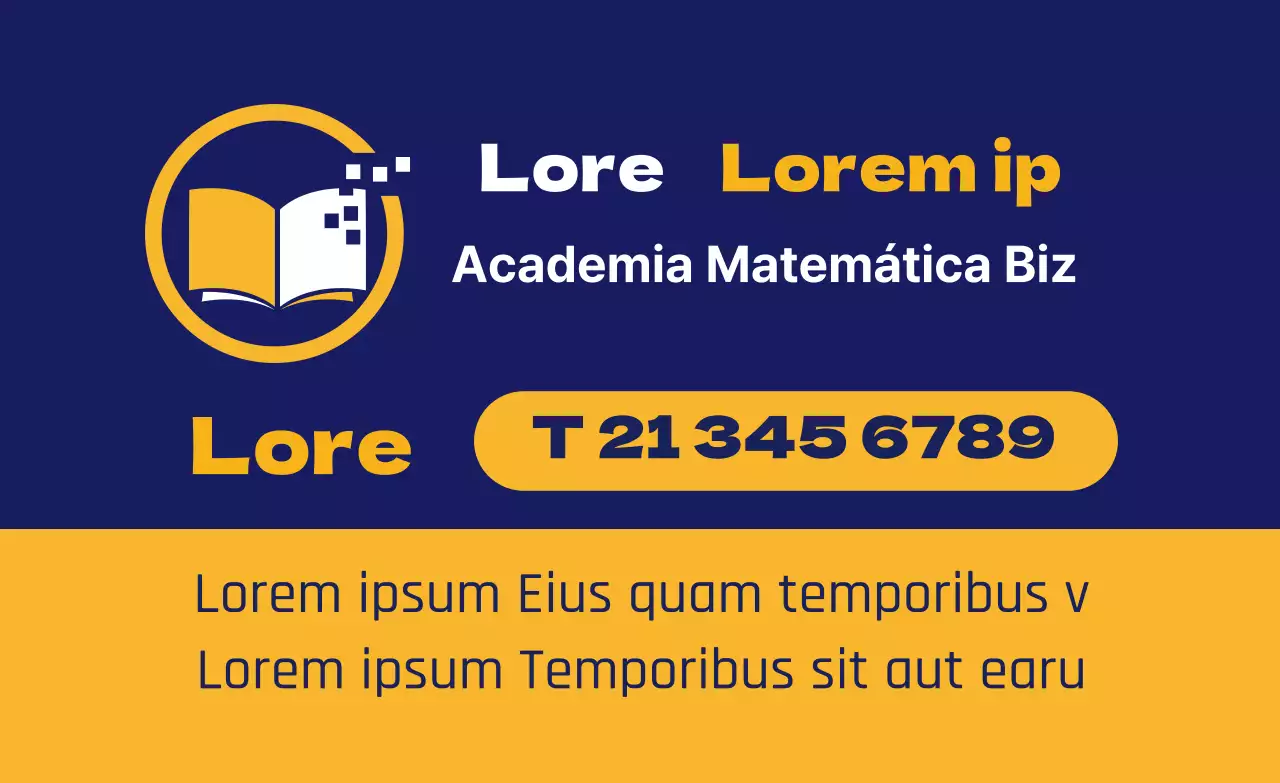 Promova a sua escola de matemática com um logótipo azul-marinho e laranja