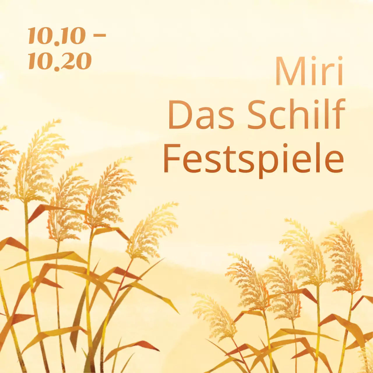 Förderung eines herbstlichen Schilfrohrfestes in Braun- und Elfenbeinfarben