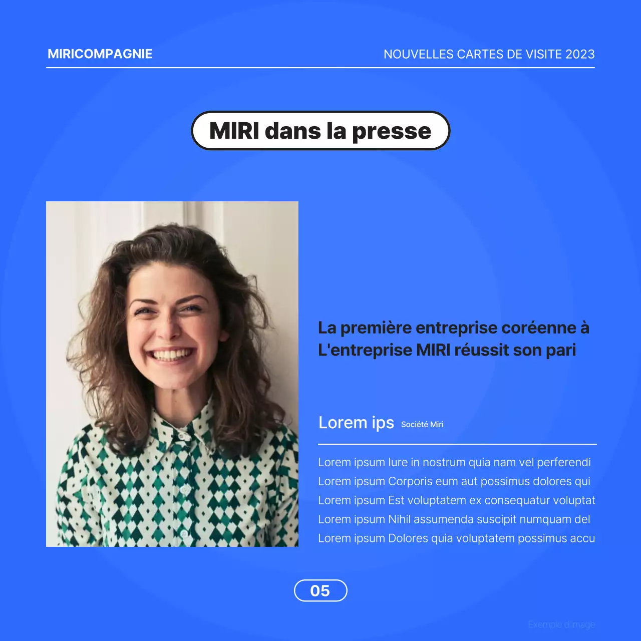 Proposition commerciale minimaliste sur fond bleu