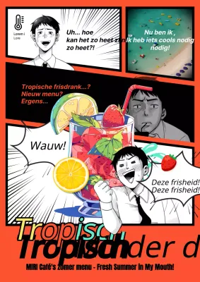 Promoot een nieuw menu met zomerse drankjes in rood en zwart