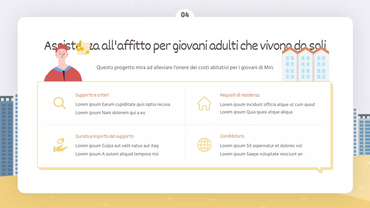 Guida al programma dell'ufficio governativo in giallo e bianco brillante