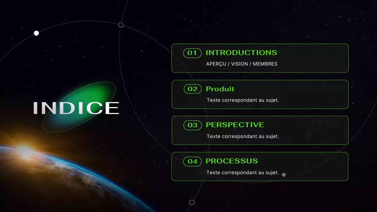 Présentation de l'astronautique futuriste cybernétique en noir et néon