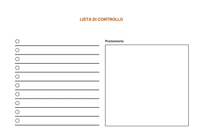 Lista di controllo semplice della linea bianca