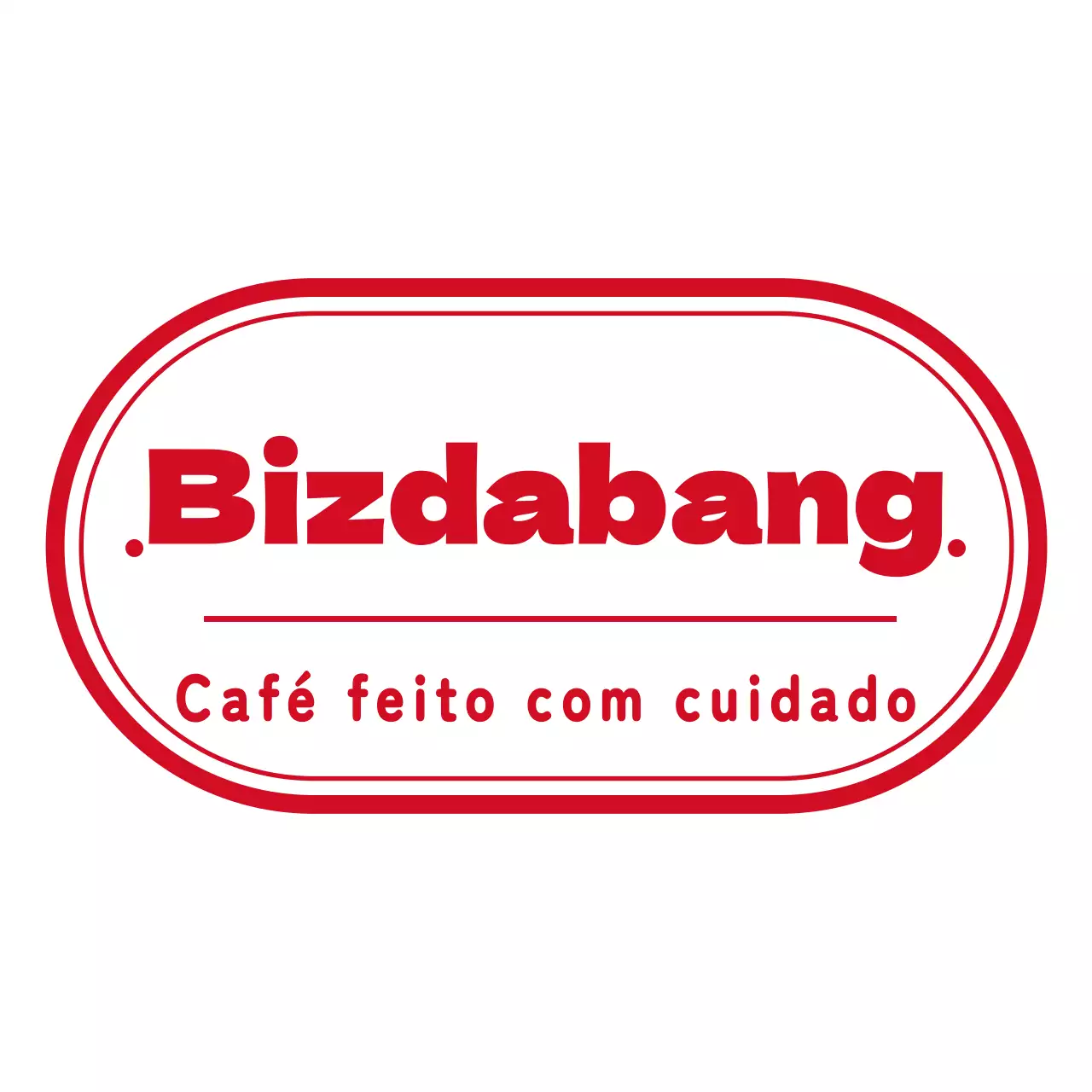 Formas simples num café com logótipo a vermelho