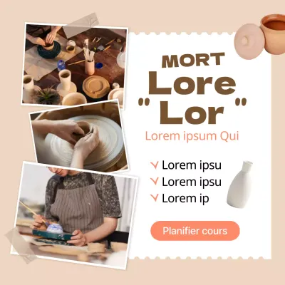 Promotion d'un cours de céramique d'une journée dans les tons beiges