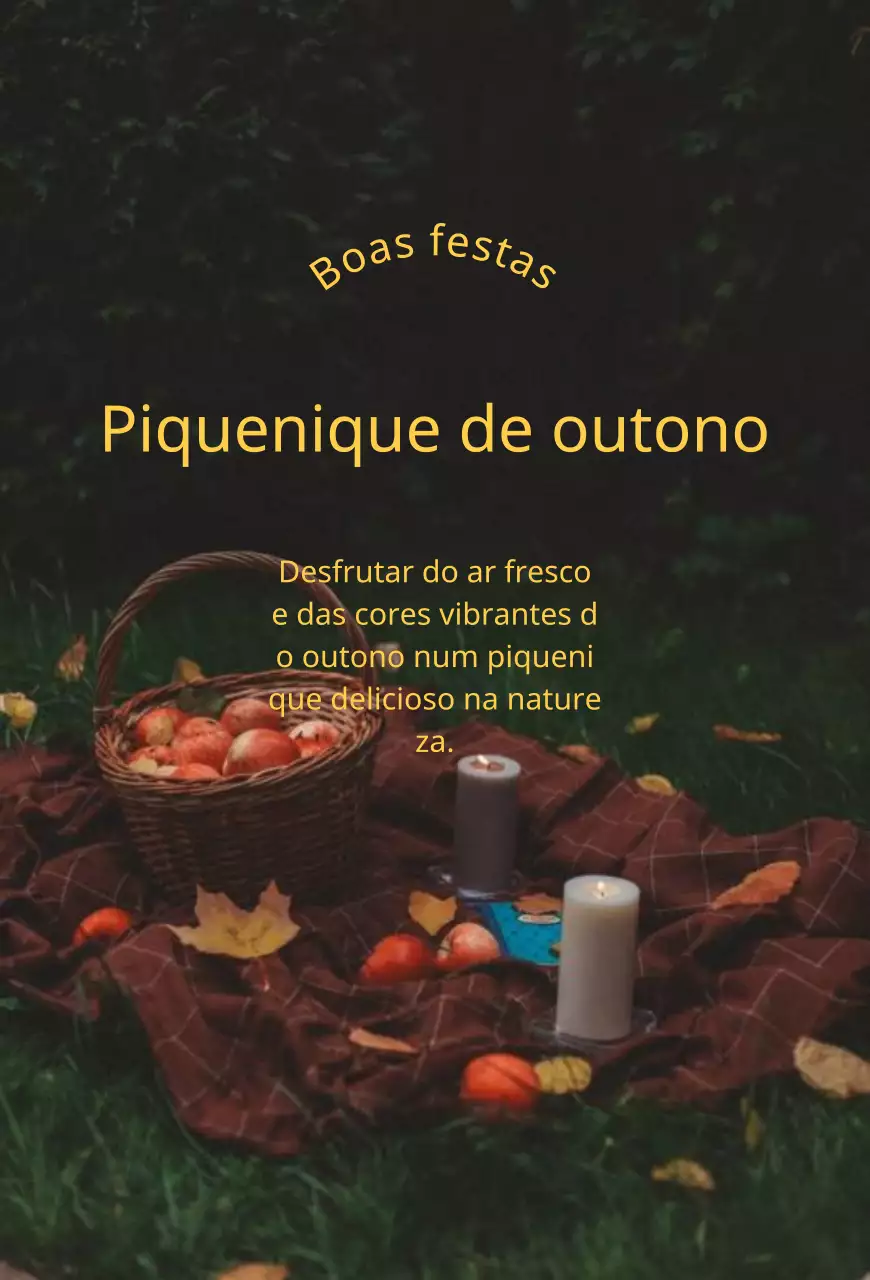 Fotografia de interior com fundo de piquenique de outono em amarelo
