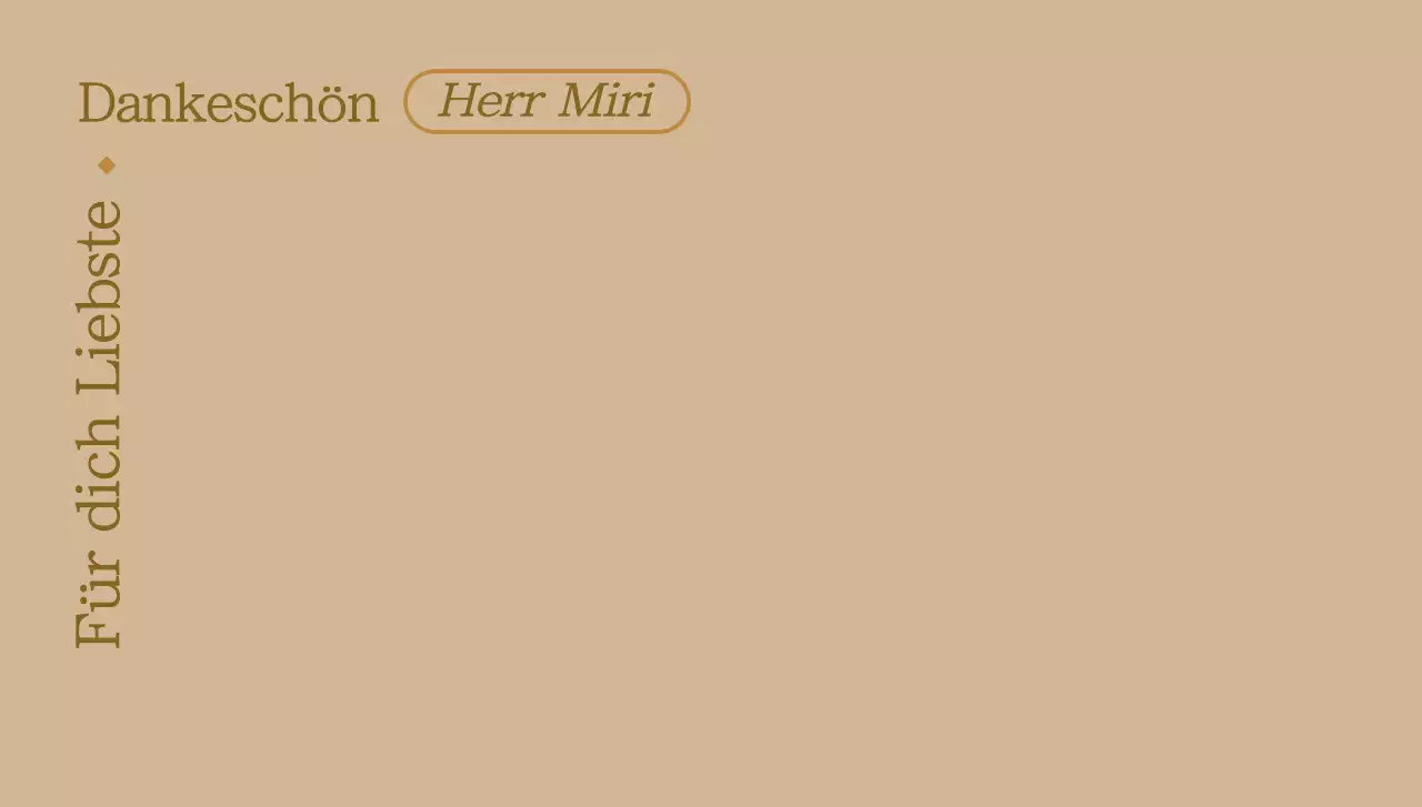 Ein einfaches, beigefarbenes, textbasiertes Design mit einem einfachen Konzept der Dankbarkeit