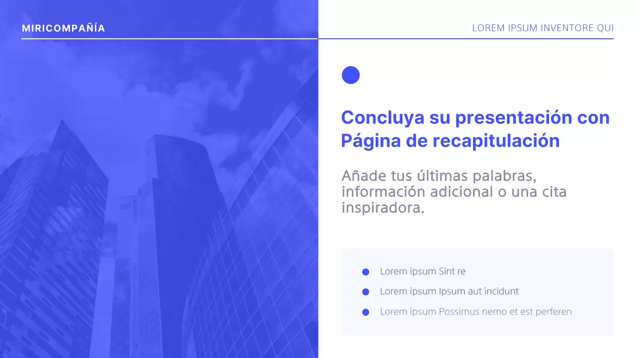 Informe de diseño empresarial sencillo en azul y blanco