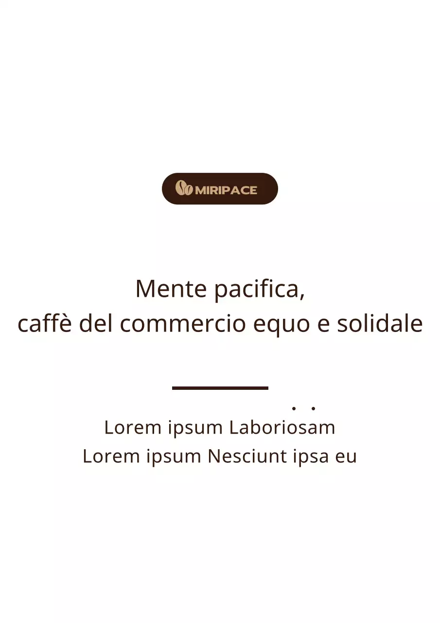 Informazioni sul caffè equo e solidale in marrone e con testo semplice sullo scaffale
