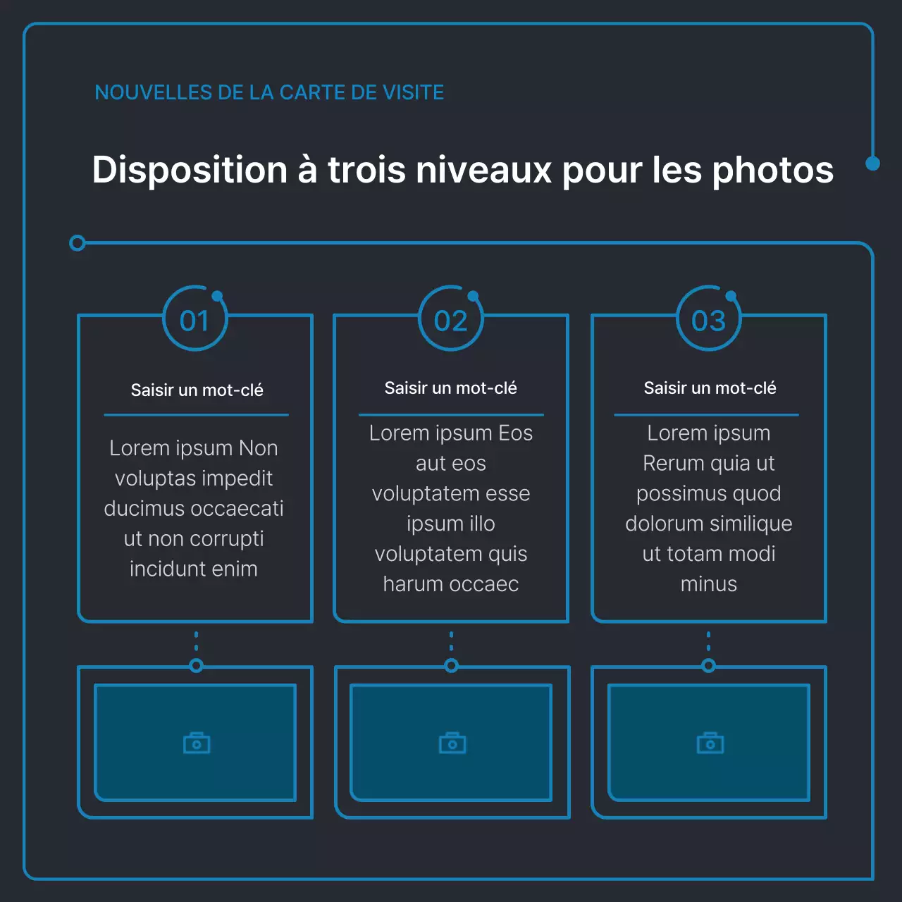 Formes géométriques simples en noir et bleu pour les entreprises