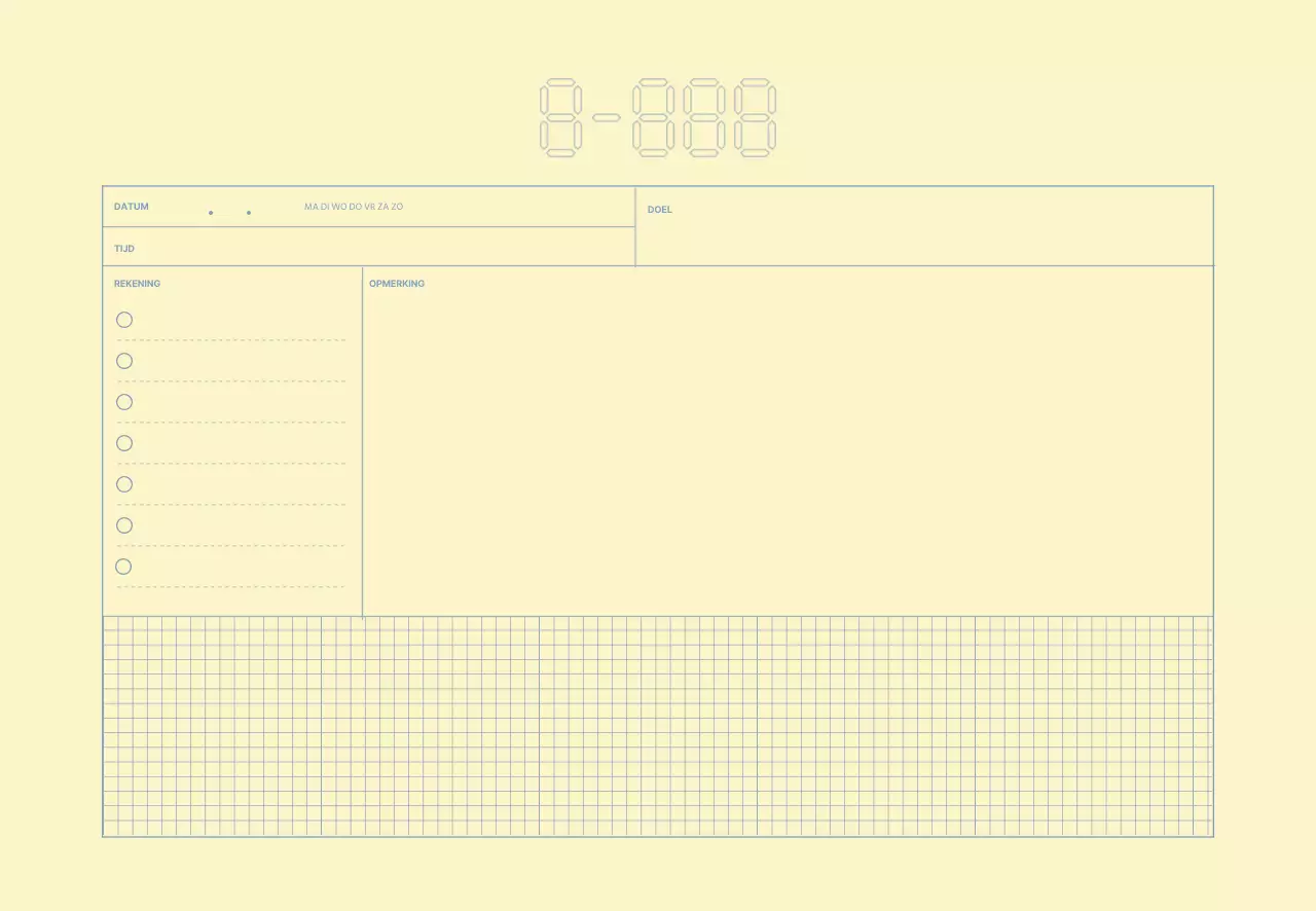 Geelblauwe lijnen Eenvoudige planner