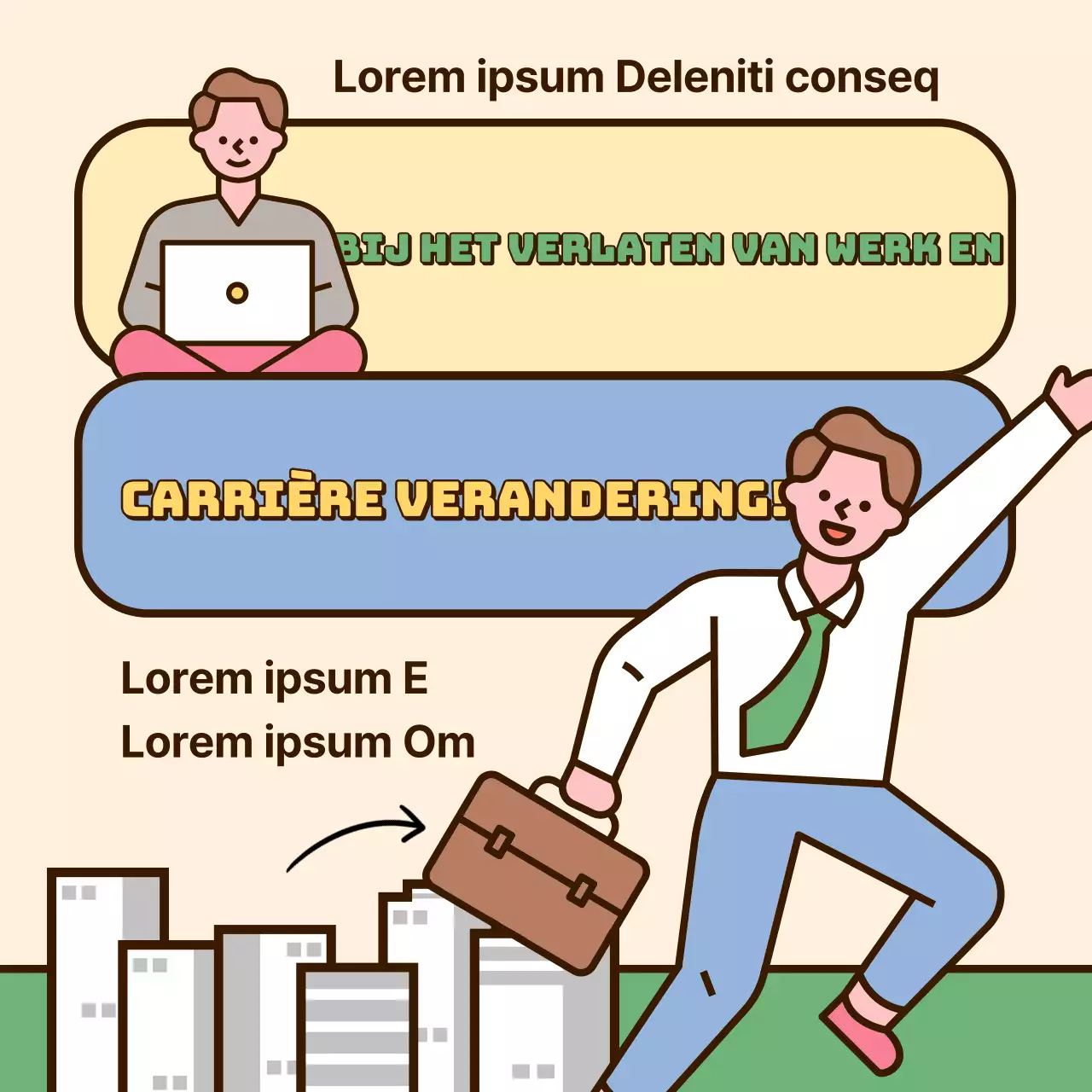 Schattige illustraties in pastelkleuren Hoe je succesvol van baan kunt veranderen