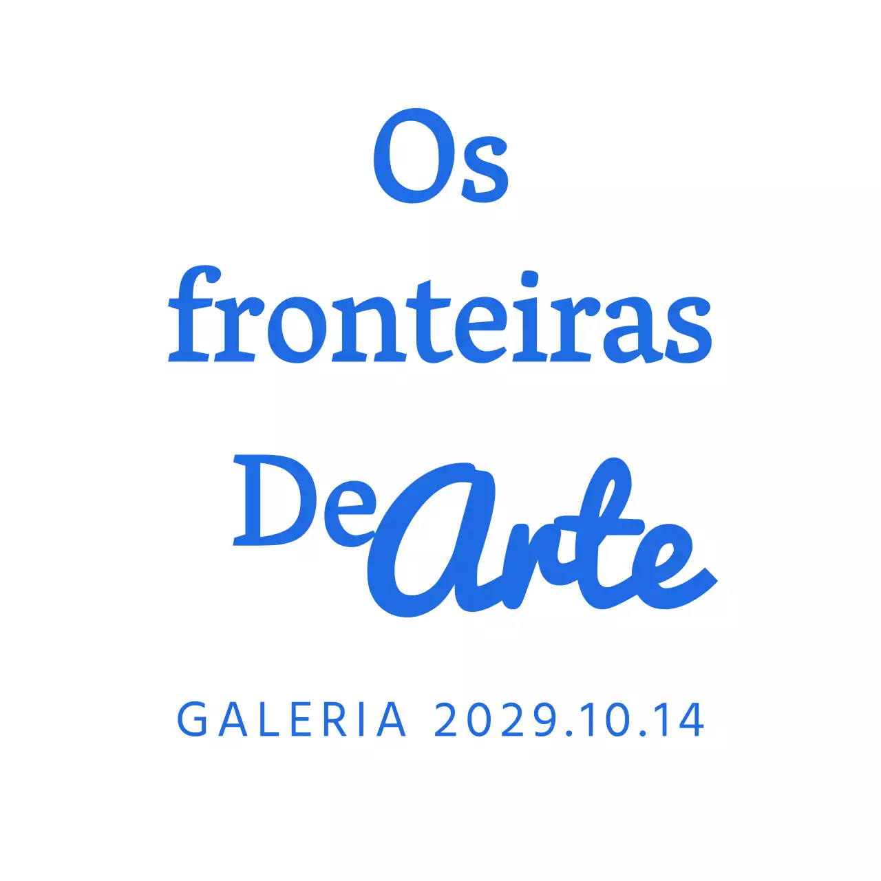 Conceito tipográfico de galeria de arte luxuosa em azul