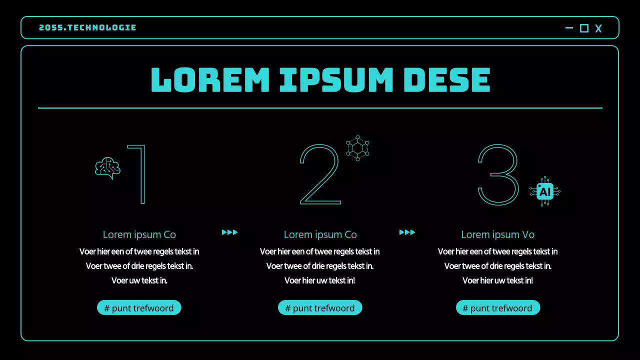 Zwarte en blauwe neonaccenten kijken vooruit naar toekomstige tech trends